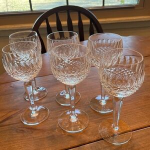 Set of 6 Waterford COLLEEN  7 1/2” HOCK WINE GLASSES ~ Mint